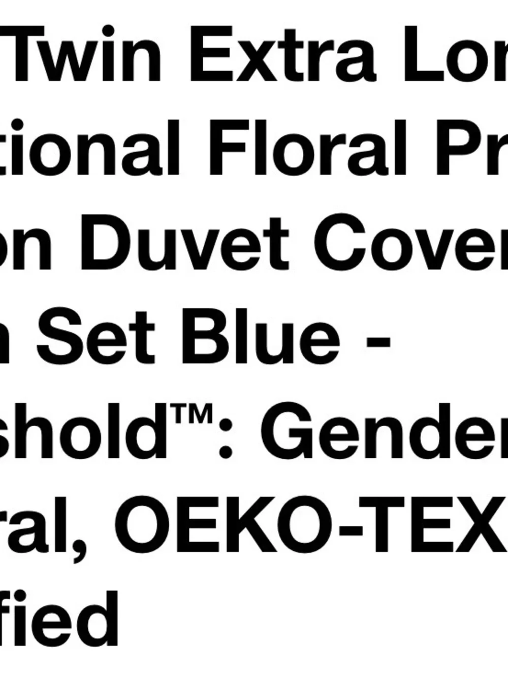 NEW Threshold Light Blue Floral Cotton duvet cover with pillowcase